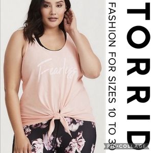 ❌️SOLD❌️ Torrid 2X Tie-Front Active Tank — Fearless Pink
